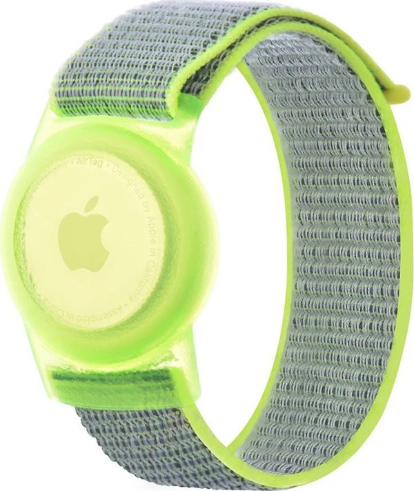 Mobile Origin Nylonowe etui ochronne z zielonym paskiem do Apple Airtag