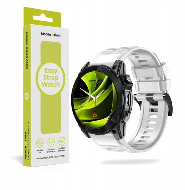 Mobile Origin Easy Strap Silicone Watch 20mm White