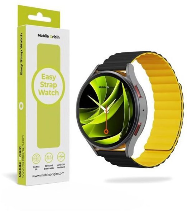 Mobile Origin Easy Strap Magnetic Watch 22mm Black/Yellow