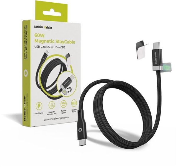 Mobile Origin 60W Magnetic StayCable USB-C to USB-C 1,5m CB6