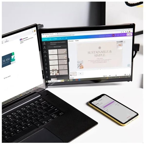 Mobile Pixels Duex Max DS 14.1, Φορητή Οθόνη Laptop, FHD 1080P IPS, Ultra Slim, Μαύρο