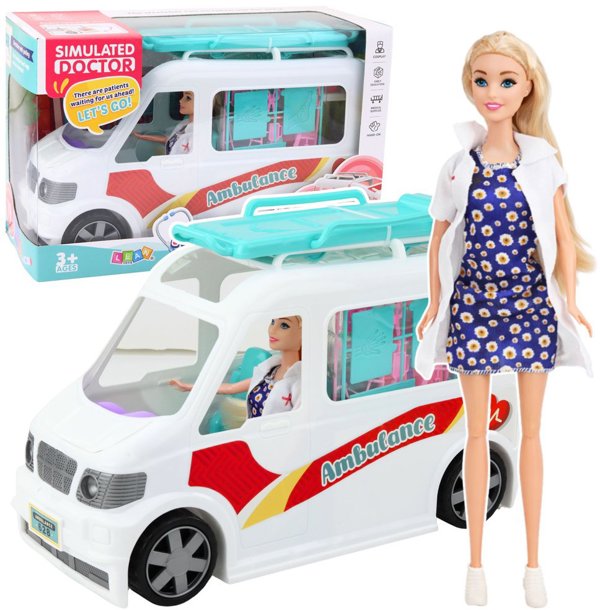 Mobilny Szpital Karetka Ambulans Z Noszami 2W1 Lalka Doktor Akcesoria