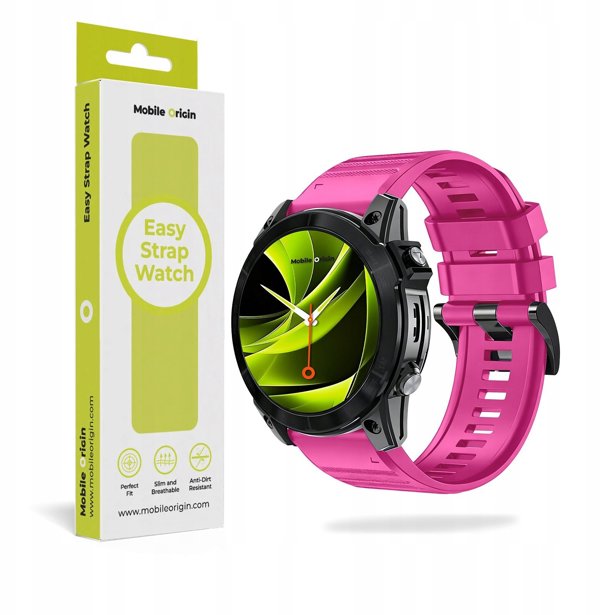 Mobile Origin Easy Strap Silicone Watch 20mm Pink