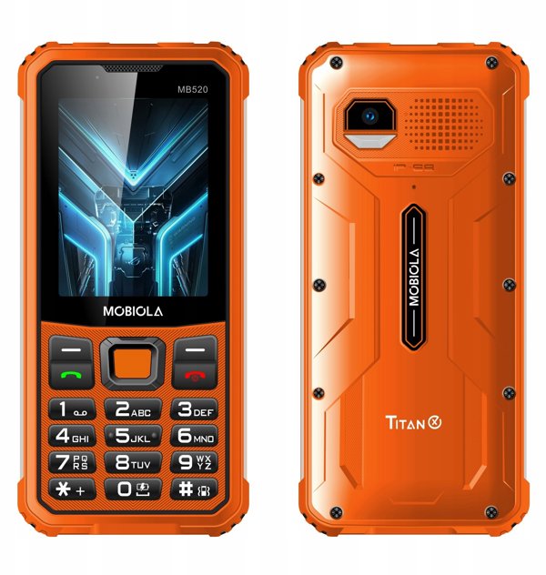 Mobiola MB520 TitanX 4G τηλέφωνο για ηλικιωμένους πορτοκαλί