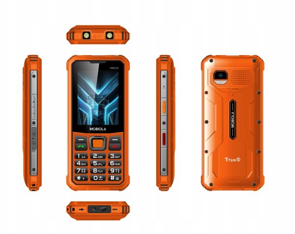 Mobiola MB520 TitanX 4G τηλέφωνο για ηλικιωμένους πορτοκαλί