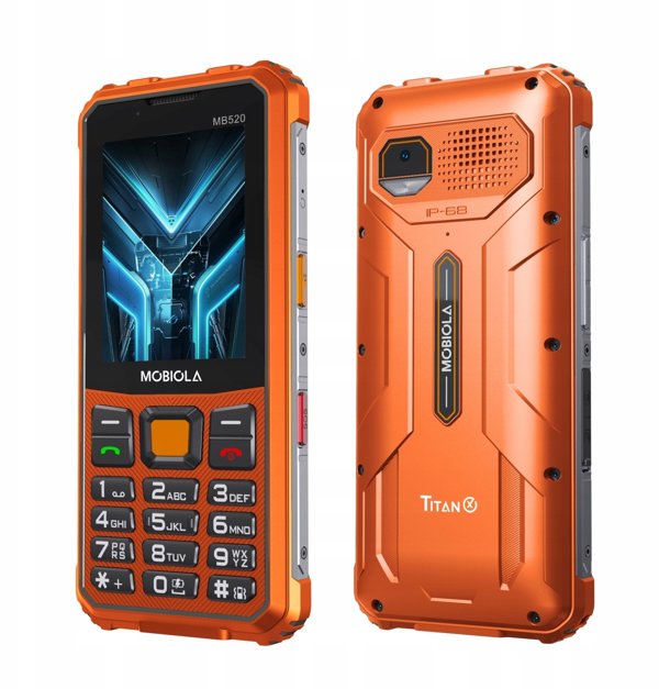 Mobiola MB520 TitanX 4G τηλέφωνο για ηλικιωμένους πορτοκαλί
