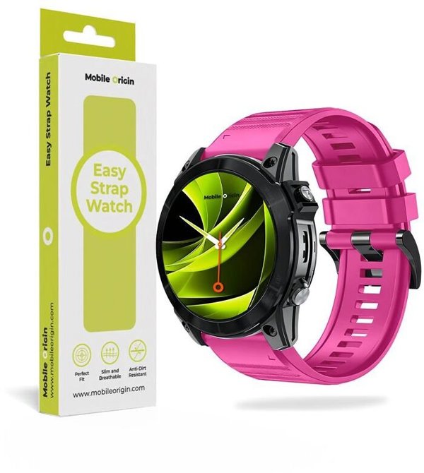 Mobile Origin Easy Strap Silicone Watch 22mm Pink