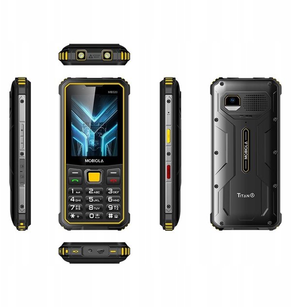 Mobiola telefon dla seniora MB520 TitanX 4G wzmacniany czarny 128GB