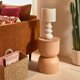 ModernHome Palmoba Μεταλλικό Πλαϊνό Βοηθητικό Τραπεζάκι, Μπεζ, 31 cm