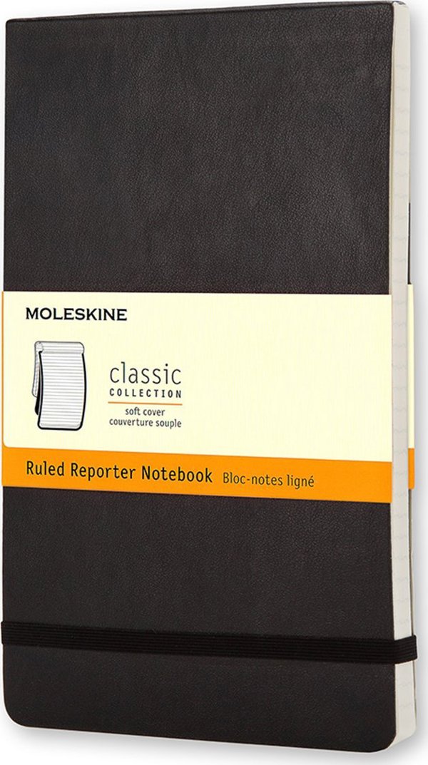 Moleskine Reporter Notebook P, 9x14cm, Με Γραμμές, Μαλακό Εξώφυλλο, Μαύρο