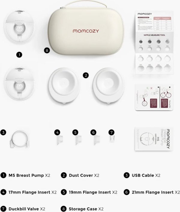 Momcozy MOMCOZY ΔΙΠΛΗ ΦΟΡΗΤΗ ΑΣΥΡΜΑΤΗ ΑΝΤΛΙΑ ΓΑΛΑΚΤΟΣ M5