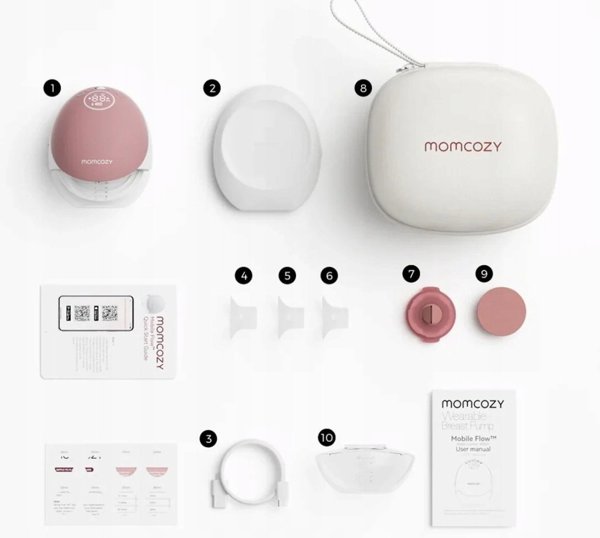 Momcozy M9 Pojedynczy czerwony | Laktator | 150ml