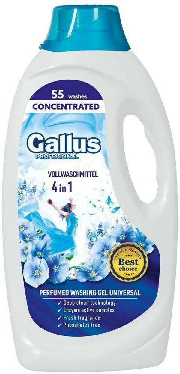 Mondex Gallus Professional Gel Απορρυπαντικό Ρούχων 4in1 Universal, 1.98L (55 Πλύσεις)
