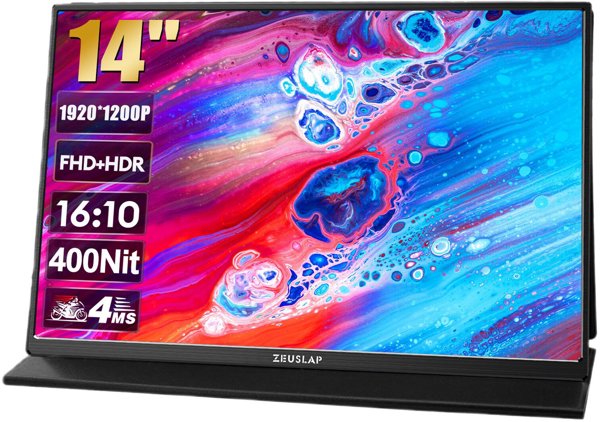 Zeuslap Z14Lite Φορητό Monitor 14" Full HD, IPS Display, USB Type-C & HDMI