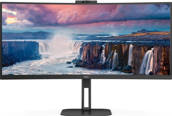 AOC CU34V5CW/BK Οθόνη 34" QHD UltraWide Curved, VA Panel, 21:9, Μαύρη