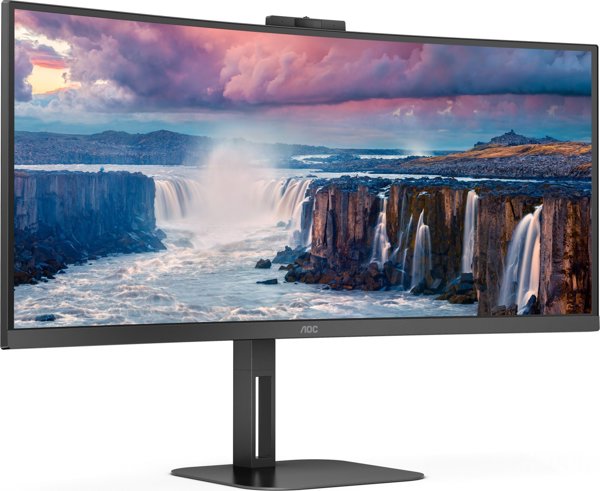 AOC CU34V5CW/BK Οθόνη 34" QHD UltraWide Curved, VA Panel, 21:9, Μαύρη