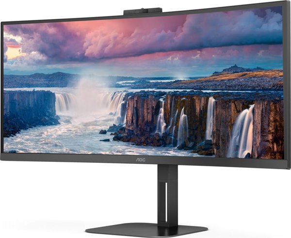 AOC CU34V5CW/BK Οθόνη 34" QHD UltraWide Curved, VA Panel, 21:9, Μαύρη