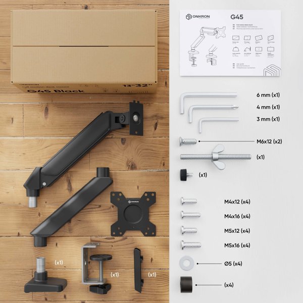 MONITOR ACC DESK MOUNT/13-32" BLACK G45-B ONKRON