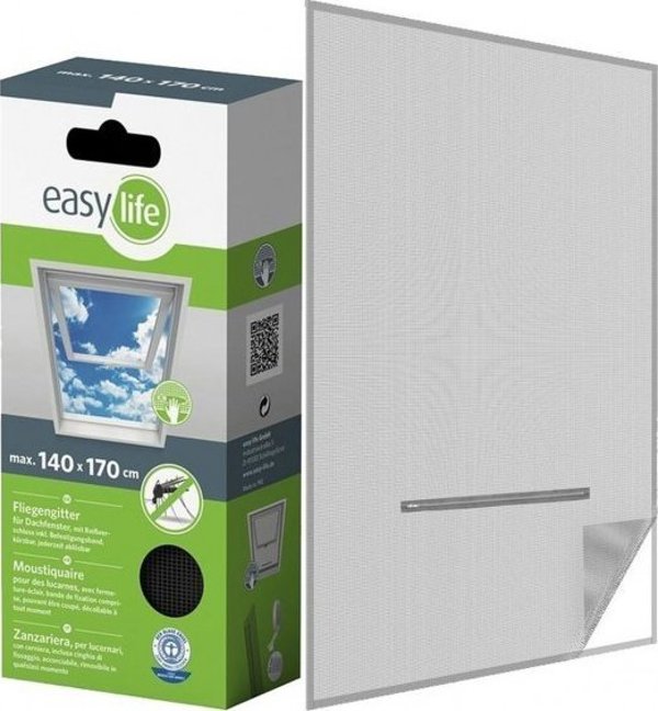 Κουνουπιέρα Παραθύρου Οροφής NoName 140x170cm, Πολυεστερική Μαύρη με Ταινία Velcro