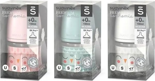 Suavinex Μπιμπερό SX Pro Bonhomia Κουκουβάγια, 150ml, Σιλικόνη με Φυσιολογική Θηλή Αργής Ροής, Μέντα