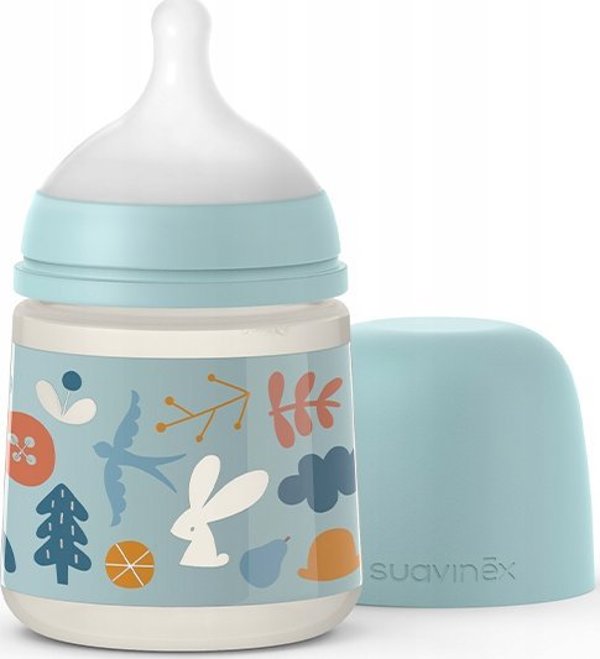 Suavinex Μπιμπερό 150ml SX Pro Φυσιολογική Θηλή Αργής Ροής, Μπλε, Σχέδιο Δάσος