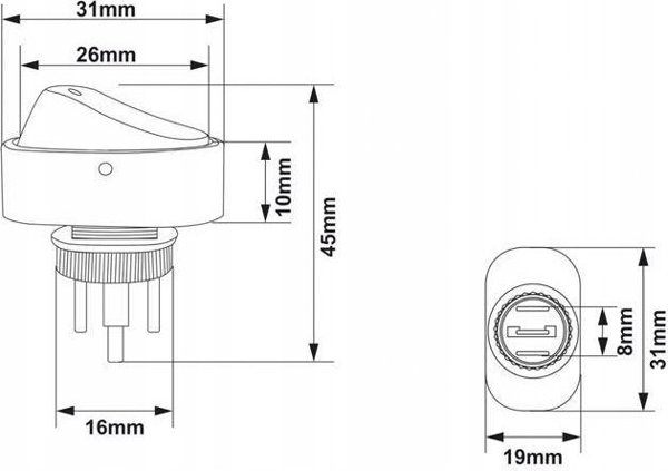 MTuning Διακόπτης Oval ON-OFF 3PIN Μπλε