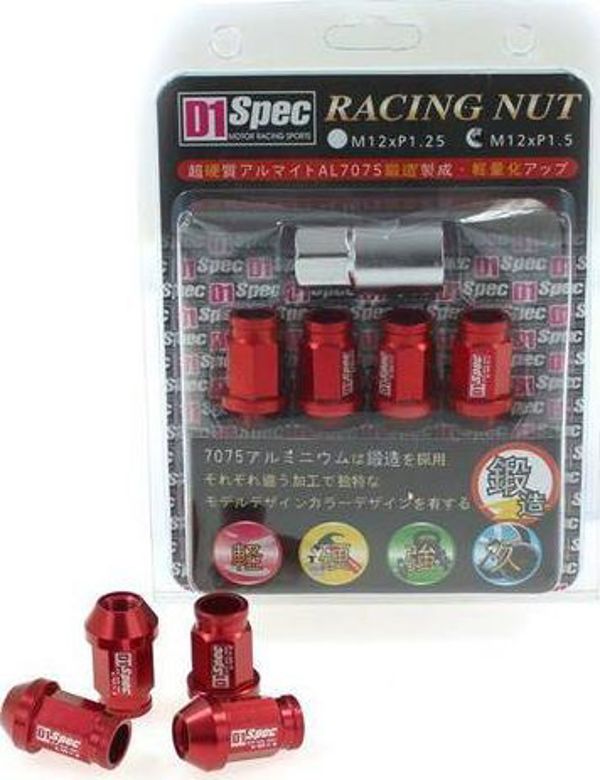 MTuning_F Nakretki D1SPEC Replica 40mm M12x1.25 Czerwone