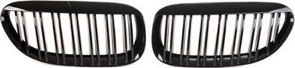 MTuning Σπορ γρίλια διπλά πτερύγια Gloss Black BMW 6 E63 E64 2003-2010