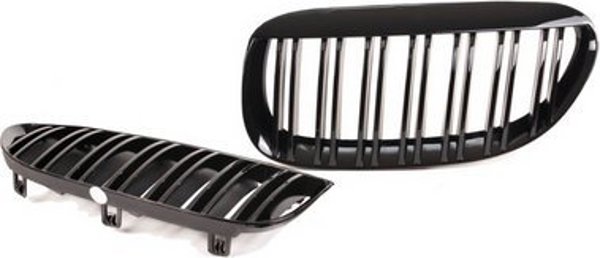MTuning Σπορ γρίλια διπλά πτερύγια Gloss Black BMW 6 E63 E64 2003-2010