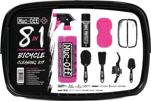 Σετ καθαρισμού ποδηλάτου Muc-Off 8-In-One Bike, κουβάς, βούρτσες