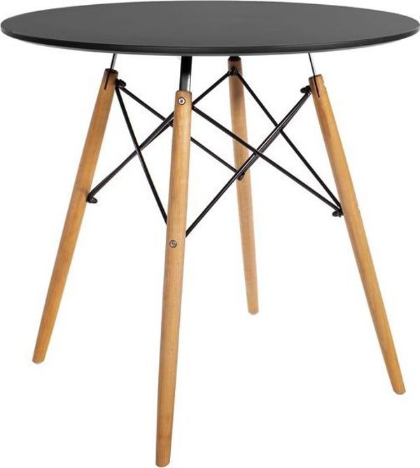 Mufart Okragly stol ETT do kuchni, jadalni, salonu 80cm - Czarny