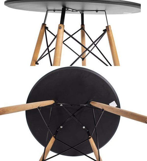 Mufart Okragly stol ETT do kuchni, jadalni, salonu 80cm - Czarny