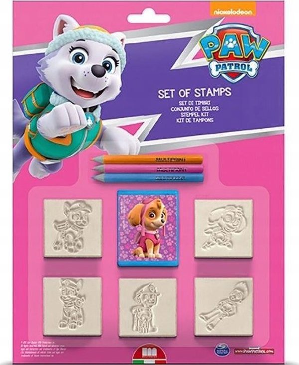 Multiprint Paw Patrol Σετ Σφραγίδες για Κορίτσια, 5 Τεμάχια με Κηρομπογιές, Μη Τοξικό, 3+ Ετών