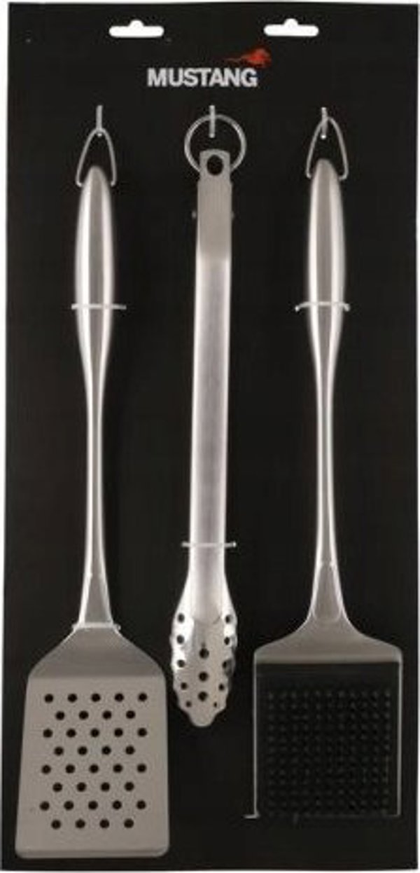 Mustang MUSTANG BBQ TOOLS 3PCS STAINLESS STEEL