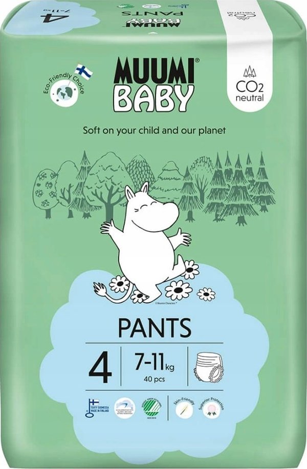 Muumi Baby, Οικολογικές πάνες-βρακάκια 4 (7-11kg), 40 τεμ.