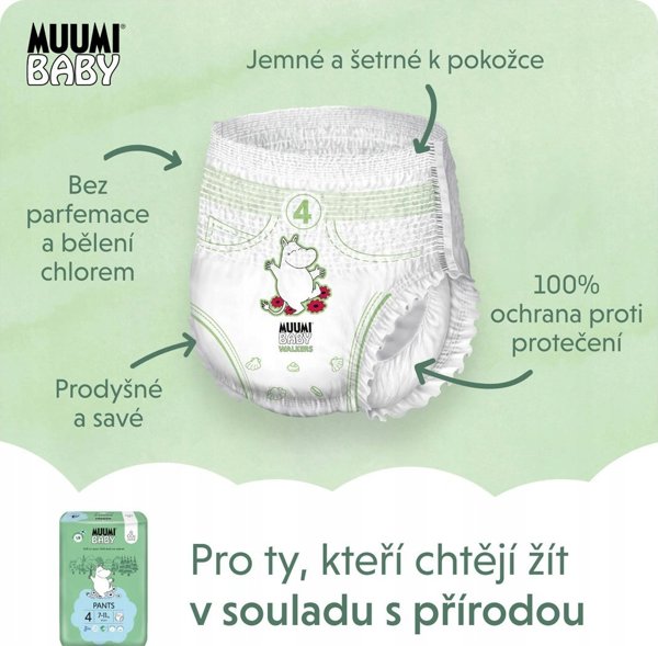 Muumi Baby, Οικολογικές πάνες-βρακάκια 4 (7-11kg), 40 τεμ.