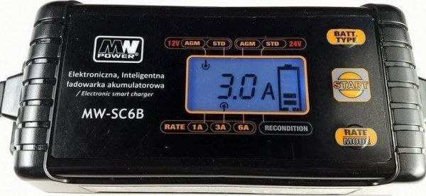 MW Power MW-SC6B Έξυπνος Φορτιστής Μπαταριών για Gel, AGM, Μολύβδου-Οξέος, Αυτοκινήτου & Μοτοσικλέτας