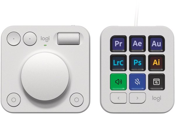 Logitech MX Creative Console - Κονσόλα Δημιουργίας Περιεχομένου, Pale Grey