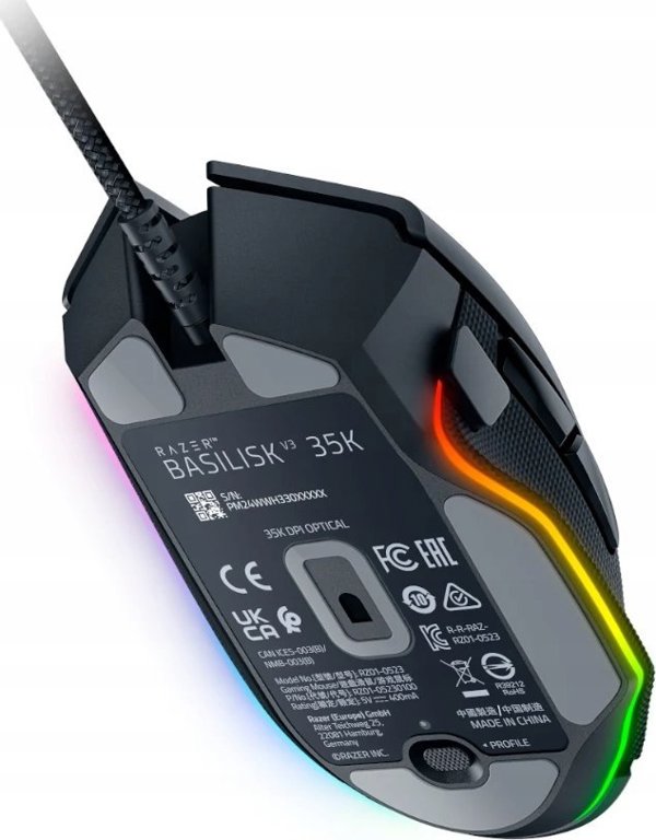 Razer Basilisk V3 Pro 35K Gaming Ποντίκι, Οπτικός Αισθητήρας, Για Δεξιόχειρες (RZ01-05240100-R3G1)