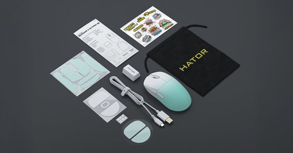 Hator Quasar 3 Ultima 8K Wireless Gaming Ποντίκι, 30000 DPI, RF Wireless, Bluetooth & USB Type-C, Μαύρο