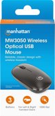 Manhattan MW3050 Ενσύρματο Οπτικό Ποντίκι, Αμφιδέξιο, 1200 DPI, Μαύρο
