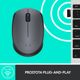 Logitech M170 Ασύρματο Ποντίκι 2.4GHz, Εμβέλεια 10m, Μαύρο-Γκρι (910-004642)