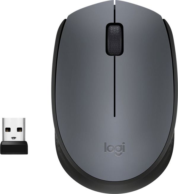 Logitech M170 Ασύρματο Ποντίκι 2.4GHz, Εμβέλεια 10m, Μαύρο-Γκρι (910-004642)
