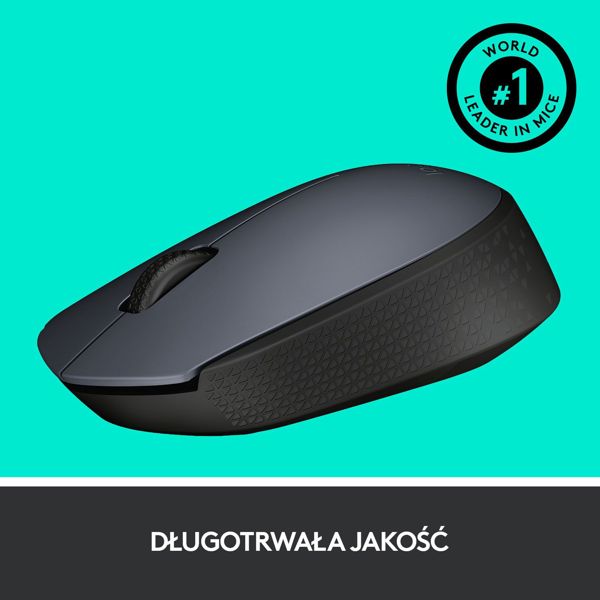 Logitech M170 Ασύρματο Ποντίκι 2.4GHz, Εμβέλεια 10m, Μαύρο-Γκρι (910-004642)