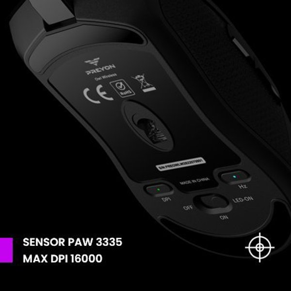 PREYON Owl Wireless Gaming Mouse - Ασύρματο Ποντίκι Gaming (POW35B)