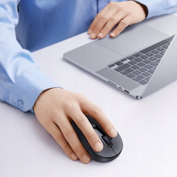 Baseus F02 ασύρματο εργονομικό ποντίκι Bluetooth λευκό