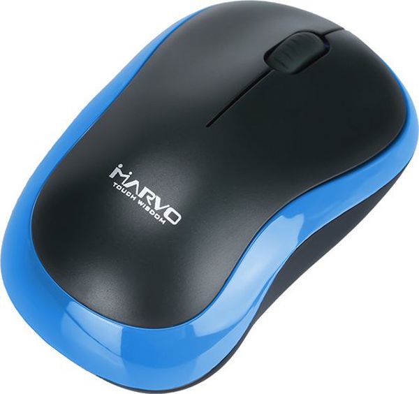 Marvo DWM100BL Ασύρματο Ποντίκι 2.4GHz, 1000 DPI, 3 Κουμπιά, Μαύρο-Μπλε
