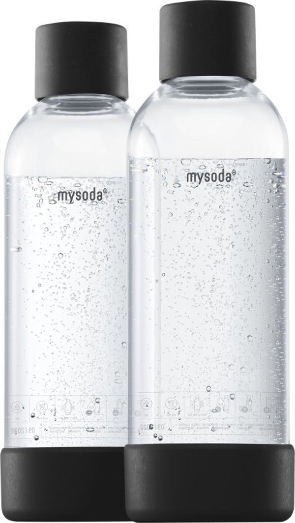 MySoda  1 L  2 gab.  melna - Pudeles gazeto dzerienu pagatavosanas iericei EU-2PB10-B (6430052005700)