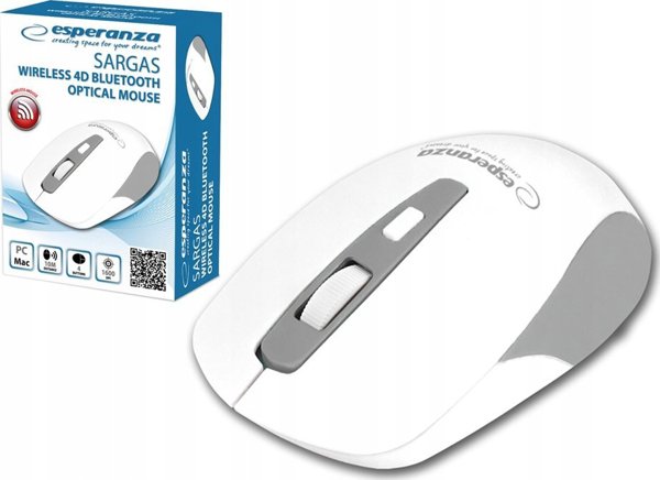 Esperanza Sargas EM130W Ασύρματο Bluetooth Ποντίκι 4D, Λευκό