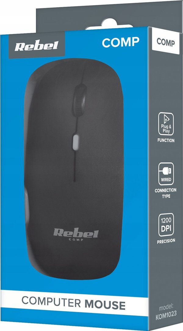 Rebel Comp Ποντίκι WDM210, Ενσύρματο Optical Mouse, Μαύρο